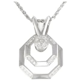 Autre Marque-K18 White Gold Diamond Necklace in Pristine Condition-Other