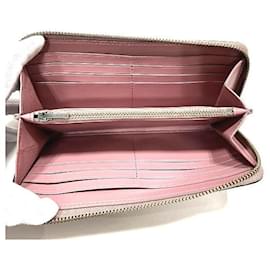 Autre Marque-Coach Leather Rose Pink Zip-Around Long Wallet in Good Condition-Other