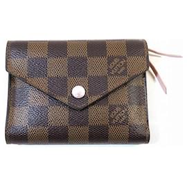 Autre Marque-Louis Vuitton Damier Ebene Canvas Victorine Wallet N61700 in Fair Condition-Other