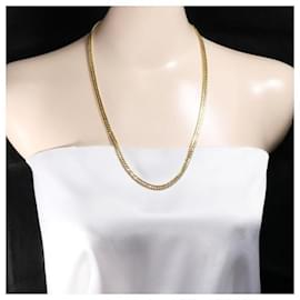 Autre Marque-K18 Yellow Gold Necklace 60cm 6-Sided Double in Excellent Condition-Other