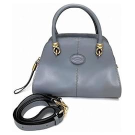 Tod's-Tod's Sella Leather 2WAY Shoulder Bag-Grey