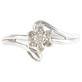 Autre Marque-K14 White Gold Brown Diamond Ring 12-Other