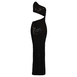 Autre Marque AYA Muse Black Sequin Maxi Dress Black