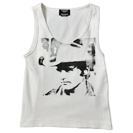 Calvin Klein-Calvin Klein by Raf Simons Andy Warhol White Cowboy Tank Top from Spring Summer 2018.-Black,White