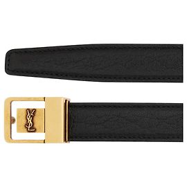 Saint Laurent DÜNGER GÜRTEL LA 66 MIT HÄMMERED LAMMFELL-SCHNALLE Schwarz