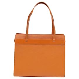 Louis Vuitton-LOUIS VUITTON Epi Croisette PM Tote Bag Orange Mandarin M5249H LV Auth 82579-Orange,Grey