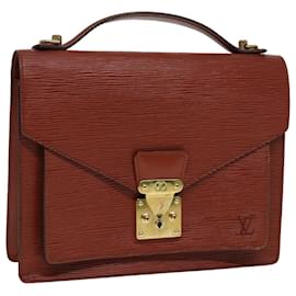 Louis Vuitton-LOUIS VUITTON Epi Monceau 28 Hand Bag Brown M52123 LV Auth 83610-Brown