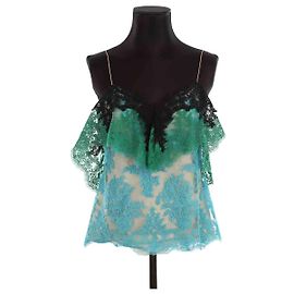 Alexis Mabille Top de renda Verde