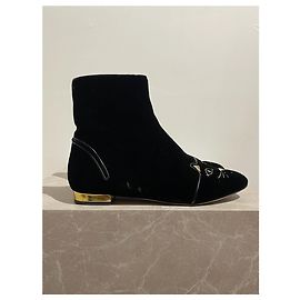 CHARLOTTE OLYMPIA Botas de tornozelo T.EU 40 Veludo Preto