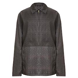 Alfred Dunhill-Dunhill Herringbone Patterned Windbreaker Jacket-Blue,Dark grey