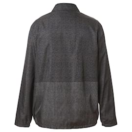 Alfred Dunhill-Dunhill Herringbone Patterned Windbreaker Jacket-Blue,Dark grey