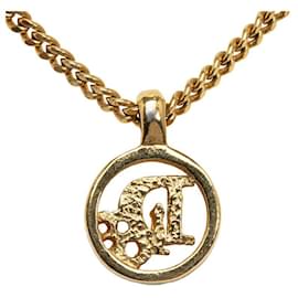 Autre Marque-Dior Logo Gold Plated Necklace-Other