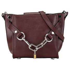 Borsa a spalla in pelle con catena Alexander Wang Rosso