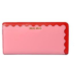 Miu Miu Cartera Larga de Cuero Suave 5ML010 Roja