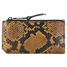 Monedero de cuero con estampado de pitón Jimmy Choo Negro