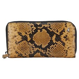 Cartera larga de cuero con estampado de pitón Jimmy Choo Negro