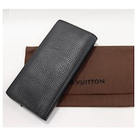 Louis Vuitton-Louis Vuitton Taurillon Portefeuille Brazza Long Wallet M58192-Black