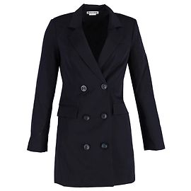 Reformation Doppelreiher Blazer-Kleid aus marineblauem Polyester Marineblau
