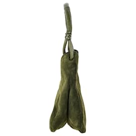 Staud- Staud Valerie Shoulder Bag in Olive Suede-Green,Olive green