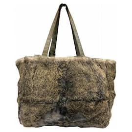 Autre Marque-Chanel Rabbit Fur Suede Tote Bag in Fair Condition-Other