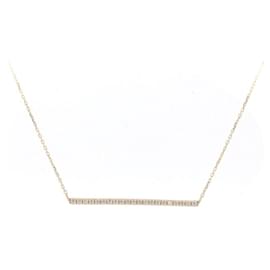 Autre Marque-K18YG Diamond Brilliant Straight Necklace in Great Condition-Other