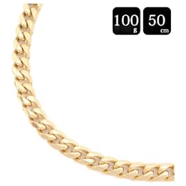 Autre Marque-K18 Yellow Gold Necklace 8-Sided Cut 100g 50cm in Great Condition-Other