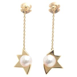 Boucles d'oreilles Tasaki 750YG Comet Plus en perles Doré
