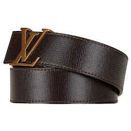 Autre Marque-Louis Vuitton Leather Belt 85/34 LV Initial M6902 in Great Condition-Other