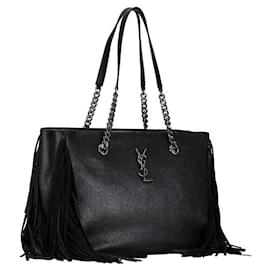 Autre Marque-Yves Saint Laurent Leather Festival Fringe Tote Bag in Great Condition-Other