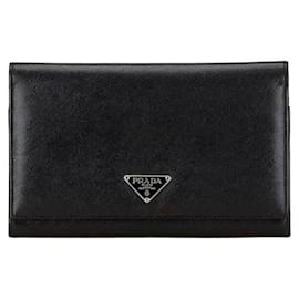 Autre Marque-Prada Leather Long Wallet with Triangle Logo Plate in Very Good Condition-Other