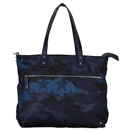 Autre Marque-Valentino Nylon Leather Studs Camouflage Tote Bag in Very Good Condition-Other