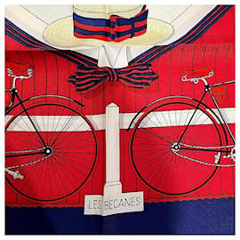 Autre Marque-Hermes Silk Scarf Bicycle Design in Great Condition-Other