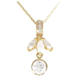 Autre Marque-K18 Yellow Gold Diamond Necklace 0.32 SI1 0.29 in Excellent Condition-Other