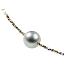 Autre Marque-Pearl Necklace K18YG White and Black Pearls in Excellent Condition-Other