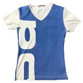 Autre Marque Sabotage Cotton Slim Fit Tee. White Red Blue