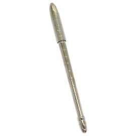 LOUIS VUITTON Styro Agenda Ballpoint Pen metal Silver LV Auth ar12242 Silvery