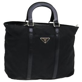 PRADA Sac à main en nylon noir Auth am6693 Noir