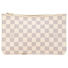 Louis Vuitton-White Louis Vuitton Damier Azur Neverfull MM Pouch-White