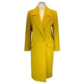 Autre Marque-Malej Oil Green Double Breasted Wool and Mohair Coat-Green