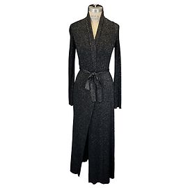 L'Agence Black / Silver Marija Duster Cardigan Schwarz