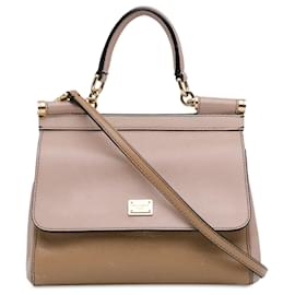 Bolso Miss Sicily bicolor mediano Tan Dolce & Gabbana Camello