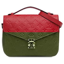 Louis Vuitton-Red Louis Vuitton Monogram Empreinte Pochette Metis Satchel-Red