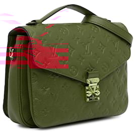 Louis Vuitton-Red Louis Vuitton Monogram Empreinte Pochette Metis Satchel-Red