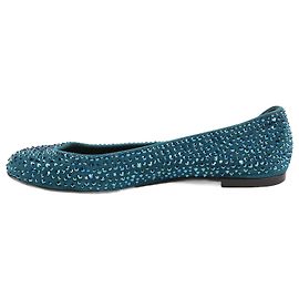 Giuseppe Zanotti Blue Crystal Embellished Ballet Flats in Size 37 EU Blue