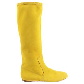 Botas planas de ante amarillas Giuseppe Zanotti en talla 37 EU Amarillo