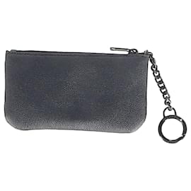 Saint Laurent-Saint Laurent Monogram Key Coin Purse in Black Leather-Black