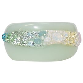 Pulseira de jade Swarovski em cristal menta Outro Verde