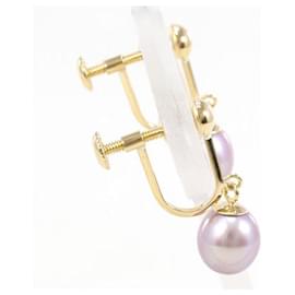 Autre Marque-Tasaki K18 Yellow Gold Pearl Earrings in Excellent Condition-Other