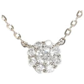 Autre Marque-4℃ K18 White Gold Diamond Necklace in Pristine Condition-Other