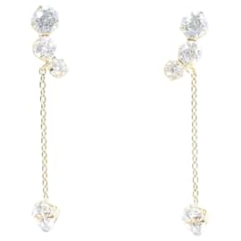 Autre Marque-K10 Yellow Gold Zirconia Earrings in Excellent Condition-Other